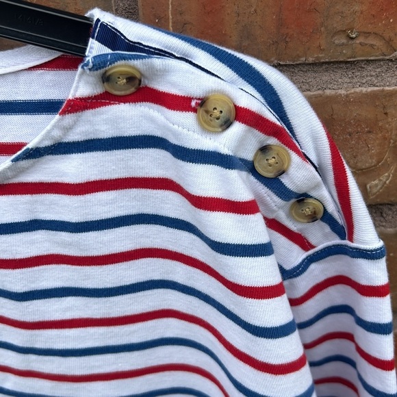 Vineyard Vines Patriotic Red Blue Striped Women's 100% Organic Cotton Buttons - Picture 3 of 5